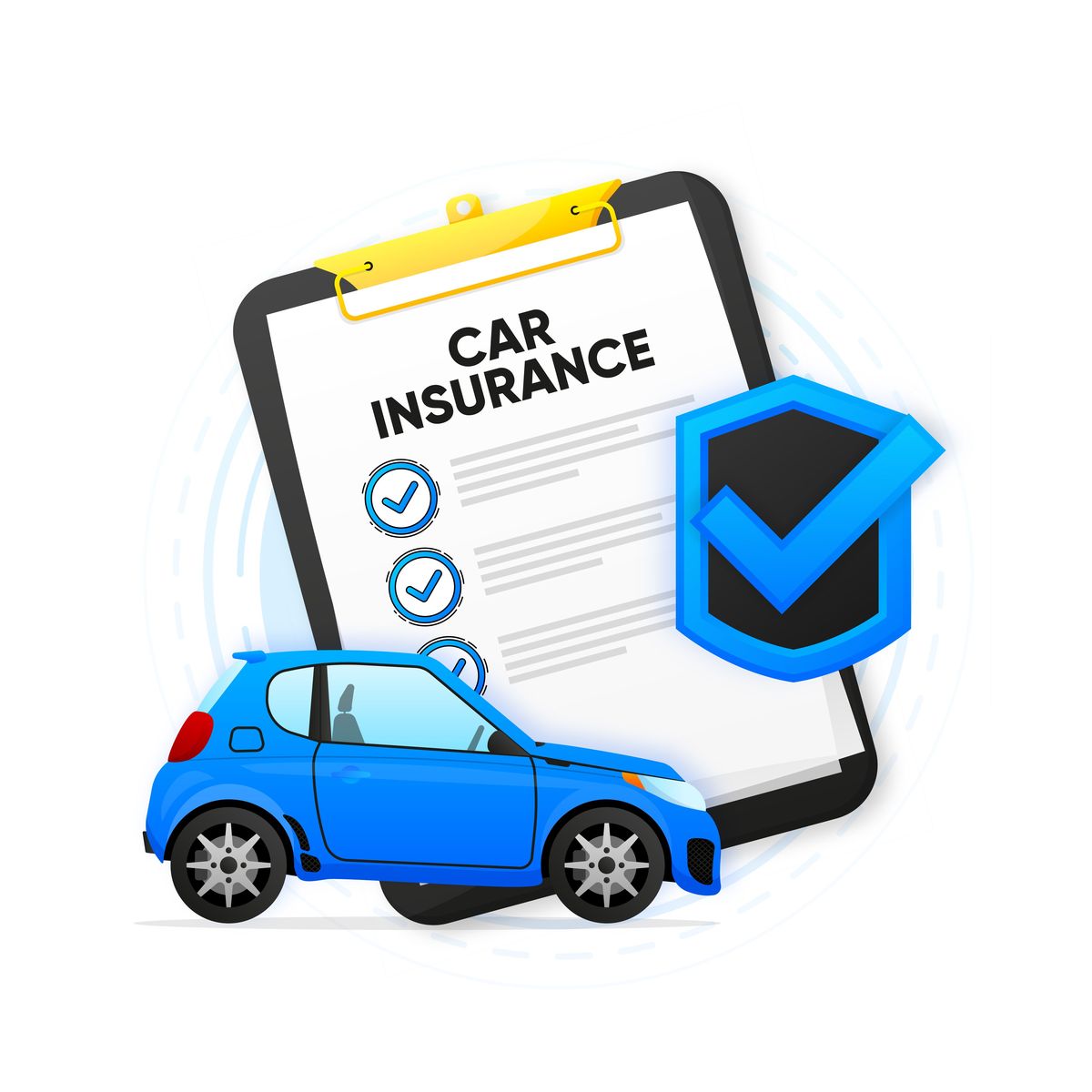 car insurance policy finance form money concept. car insurance icon vector document. vector illustration.