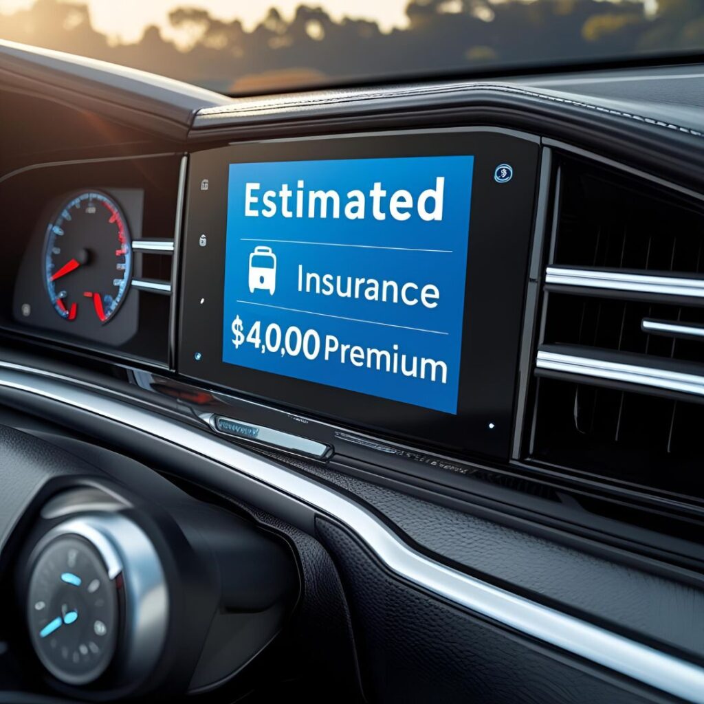 Car insurance quote example showing estimated premium.